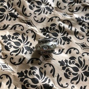 Brighton Silver plated bead with Crystals